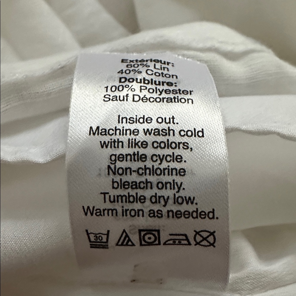 J.Crew Embroidered Dress Sz M White Blue Linen Cotton Lined - Picture 12 of 16